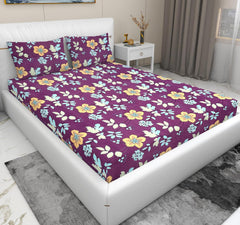 Queen Size Bedsheet For Double Bed With 2 Pillow Cover - 90 X 90 Inches, Wine | All-Season Comfort Lightweight & Breathable | Coordinated Look