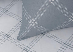 Single Bedsheet Cotton With 1 Pillow Cover - 55 X 88 Inches, White & Grey | Lightweight, Soft & Breathable - Perfect For Gifting On Weddings Bedsheet