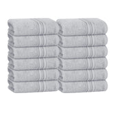 Boutiquo Ultra Soft 100% Cotton Washcloths 1800 Gsm | Contains Face Cloths Compact & Lightweight Multi Purpose Washcloths - Light Grey (12 Piece)