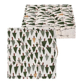 Soft & Comfortable Cotton Chair Cushion Pillow For Sitting, Tree Print - Green | Pillow For Office Work & Posture Support | Sitting Cushion & Back Rest For Chair | Pain Relief - Pack Of 2