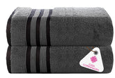 Casa Copenhagen Egyptian Cotton Exotic Hand Towel 400 Gsm (Pebble Pine Grey)- 2 Pcs