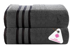 Casa Copenhagen Egyptian Cotton Exotic Hand Towel 400 Gsm (Pebble Pine Grey)- 2 Pcs