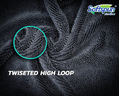 Softspun Microfiber Cloth Towel 1000 Gsm | Extra Thick Microfiber Cleaning Cloths Perfect For Bike, Auto, Cars Both Interior & Exterior (Grey)- Pack Of 4
