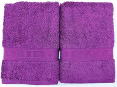 Bombay Dyeing Plain Santino 500 Gsm Cotton Hand Towel Set - Purple (2 Piece)