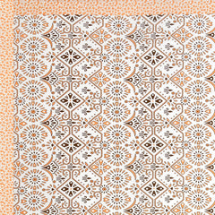 1 Queen Size Bedsheet For Double Bed With 2 Pillow Covers (90 X 108 Inches) White & Orange | Premium Cotton Material - Ideal For House, Hotel, Guest House