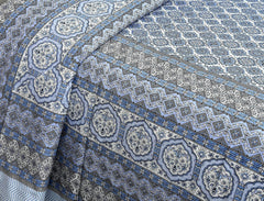 Traditional Rajasthani Design Bedsheet With 2 Pillow Covers - 90 X 108 Inches, Ocean Blue | Color Fade Resistant & Shrinkage Resistant For All-Season Use