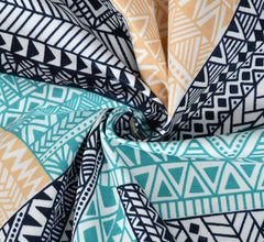 Cotton Premium Bedsheet For Double Bed With 2 Pillow Covers - 90 X 98 Inches, Cream & Green | Traditional Printed - Soft, Breathable & Comfortable