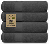 Softolle 100% Cotton Luxury Bath Towels 600 Gsm | Bathroom Bath Towel Eco-Friendly, Super Soft, Highly Absorbent Bath Towel Oeko-Tex Certified -Set Of 4 (Grey)