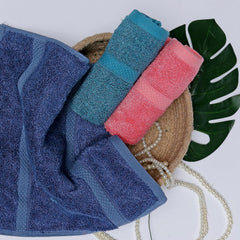 Velve 100% Bamboo Face Towel 600 Gsm | Ultra Soft, Absorbent & Quick Dry Towel For Facewash, Gym, Travel Towel - Teal, Royal Blue & Pink (Set Of 3)