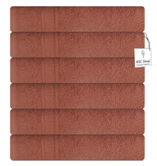 Ksc Shop Royal Cotton Hand Towel 750 Gsm - Set Of 6 (Brown)