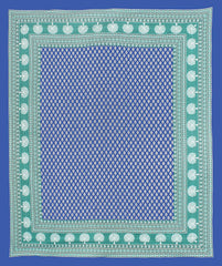 Printed Bedsheet For Double Bed With 2 Pillow Covers - 83 X 94 Inches, Blue & White | Ideal For Hotel, Guest House, Home | Traditional Jaipuri Bedsheets