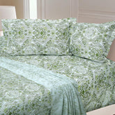 100% Cotton 1 Double Bedsheet With 2 Pillow Covers - 90 X 90 Inches, Fern Green | Soft & Breathable Cotton Bedsheet - Long Lasting & Soft 144 Thread Count Bedsheet