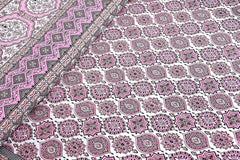 Traditional Rajasthani Design Bedsheet With 2 Pillow Covers - 90 X 108 Inches, Pink & White | Color Fade Resistant & Shrinkage Resistant For All-Season Use