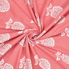 Hand Block Printed Cotton King Size Bedsheet With 2 Pillow Covers, 106 X 106 Inches, Pink | 200 Thread Count-Good For Villas, Guest Houses, & Daily Home Use