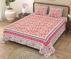 King Size Bedsheet With 2 Pillow Cover - 90 X 108 Inches, Multicolor | Light Weight & Easy To Wash At Home | Resistant For An All-Season Use
