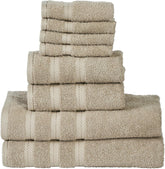 Senses By Riba 2 Bath + 2 Hand + 4 Face Cloths Towel 1.6 Kg (Taupe) - Pack Of 8