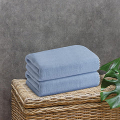 Spread Spain Microfiber Large Bath Towels 900 Gsm | Extra Soft Plush & High Absorbent Bath Towel - American Denim (Pack Of 2)