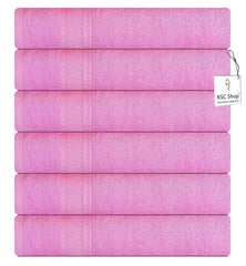 Ksc Shop Royal Cotton Hand Towel 750 Gsm - Set Of 6 (Baby Pink)