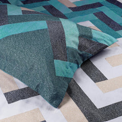 1 Double Bedsheet For Queen Size With 2 Pillow Covers - 88 X 100 Inches, Beige & Sky Blue | Perfect For Festive Gifting | Soft & Durable For Everyday Use & Bedroom - All Season Comfort