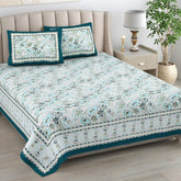 1 Queen Size Bedsheet For Double Bed With 2 Pillow Covers (90 X 108 Inches) Multicolor | Beautiful Printed Designs - Breathable 100% Cotton Bedsheet Comfortable