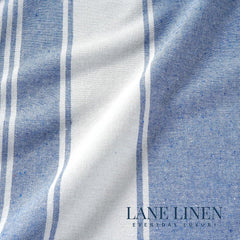 Lane Linen Turkish Beach Towels Extra Large 699 Gsm | Pre-Washed For Soft Feel, Oversized Sand Free Quick-Dry Pool Towel- Forever Blue (2 Pack)