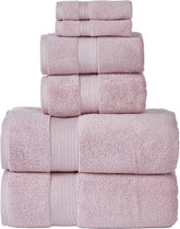 Senses By Riba Cotton Towel Bath, Hand & Wash 703 Gsm | All Cotton Zero Twist Premium Hotel & Spa Quality Highly Absorbent | Pack Of 6 (Mauve)
