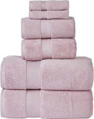 Senses By Riba Cotton Towel Bath, Hand & Wash 703 Gsm | All Cotton Zero Twist Premium Hotel & Spa Quality Highly Absorbent | Pack Of 6 (Mauve)