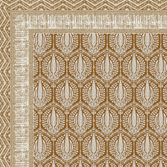 Traditional Hand Block Printed Cotton King Size Bedsheet With 2 Pillow Covers, 104 X 104 Inches, Brown | 200 Thread Count-Vibrant Bedding For Stylish Bedrooms