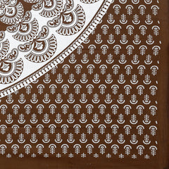 Rajasthani Jaipuri Bedsheets For Double Bed King Size With 2 Pillow Cover - 90 X 100 Inches, White & Brown | Skin Friendly Fabric With Vibrant Colors