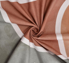 Elastic Fitted Printed King Size Double Bedsheet With 2 Pillow Cover | 72 X 78 X 6 Inches, Brown & Red | 100% Pure Super Soft Glace Cotton With 210 Thread Count
