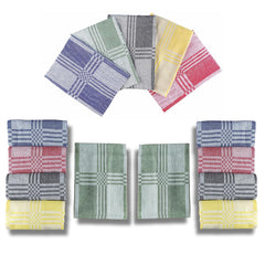 Sami Studios Kitchen Cotton Towels 450 Gsm | Highly & Absorbent For Kitchen Cleaning & Quick Drying Elegant Waffle Checks X-Large Towel (Set Of 10) -Multicolor