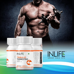 Inlife Tribulus Terrestris For Men Gokshura With Saponins 40%, 1000mg, Herb Traditionally Used In Ayurvedic Practices To Support Men's Health | 60 Veg Capsules 50gm 0.1lbs