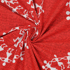Printed Double Bedsheets For King Size With 2 Pillow Covers - 90 X 100 Inches, Red & White | Comfort Jaipuri Collection Bedsheet - Suitable For All Seasons