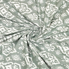 Hand Block Printed Cotton King Size Bedsheet With 2 Pillow Covers, 106 X 106 Inches, Teal Green | Good For Villas, Guest Houses, & Daily Home Use