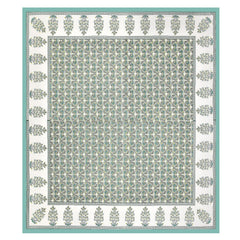 100% Cotton King Size Bedsheet For Double Bed With 2 Pillow Cover - 108 X 108 Inches, Green & White | Extra Soft & Wrinkle Free | Perfect Gifting Wedding, Housewarming Or Festival
