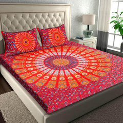 Suitable For King Size Bedsheet With 2 Pillow Cover - 90 X 100 Inches, Red | Soft, Breathable & Skin-Friendly Feel For Year-Round Comfort