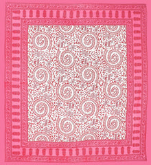 Printed Double Bedsheet For Queen Size With 2 Pillow Covers - 86 X 93 Inches, White & Pink | Better Use Soft Detergent For Long Durability