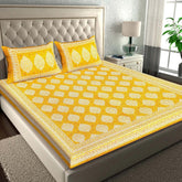 Cotton Double Bedsheet For King Size With Two Matching Pillow Covers - 90 X 94 Inches, Orange | Super Soft Breathable & Wrinkle Free
