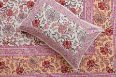 Jaipuri Bedsheet For Double Bed With 2 Pillow Covers - 90 X 108 Inches, Multicolor | Pure Cotton Bedsheet King Size Bed | Soft & Breathable Fabric