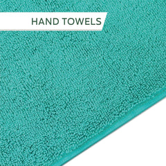 Heelium Bamboo Hand Towel 600 Gsm | Ultra Absorbent & Anti-Bacterial 3x Softer Than Cotton Towels | Pack Of 2 - Teal