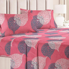 Microfiber Flat Double Bedsheets With 2 Pillow Covers - 88 X 90 Inches, Pink & Grey | Double Bed Breathable & Wrinkle Free - Perfect Gift For Wedding, Anniversary