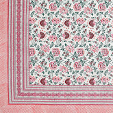 1 Queen Size Bedsheet For Double Bed With 2 Pillow Covers (90 X 108 Inches) White & Pink | Beautiful Printed Designs - Breathable 100% Cotton Bedsheet Comfortable