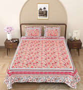 King Size Bedsheet With 2 Pillow Cover - 90 X 108 Inches, Multicolor | Light Weight & Easy To Wash At Home | Resistant For An All-Season Use