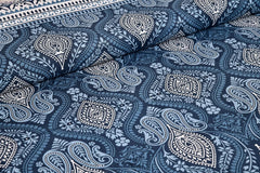 Jaipuri Cotton Double Bedsheet For Queen Size With 2 Pillow Cover (90 X 108 Inches) Dark Blue | Premium Cotton Material - Ideal For House, Hotel, Guest House