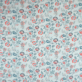 Double Bedsheet Queen Size Elastic Fitted With 2 Pillow Cover - 60 X 78 + 8 Inches, Sky Blue & Red | Resistance & Wrinkle Recovery