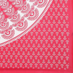 Rajasthani Jaipuri Bedsheets For Double Bed King Size With 2 Pillow Cover - 90 X 100 Inches, White & Pink | Skin Friendly Fabric With Vibrant Colors