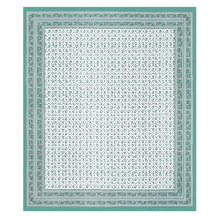 Cotton Queen Size Bedsheet For Double Bed With 2 Pillow Covers | 90 X 108 Inches, White & Green | Cotton Bedsheet Is Suitable For All Seasons | Ultra-Soft, Skin-Safe & Breathable Fabric