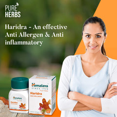 Himalaya Pure Herbs Haridra Skin Wellness Relieves Allergies, Reduces Oxidative Stress | 60 Tablets (Pack Of 5)