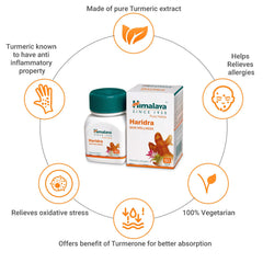 Himalaya Pure Herbs Haridra Skin Wellness Relieves Allergies, Reduces Oxidative Stress | 60 Tablets (Pack Of 5)