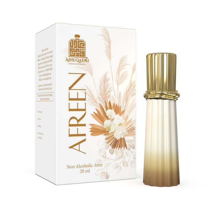 ADILQADRI AFREEN LUXURY 100% ALCOHOL FREE LONG LASTING FRUITY AND FLORAL FRAGRANCE UNISEX ATTAR PERFUME 20 ML 0.6 FL.OZ. ADILQADRI AFREEN LUXURY 100% ALCOHOL FREE LONG LASTING FRUITY AND FLORAL FRAGRANCE UNISEX ATTAR PERFUME 20 ML 0.6 FL.OZ.